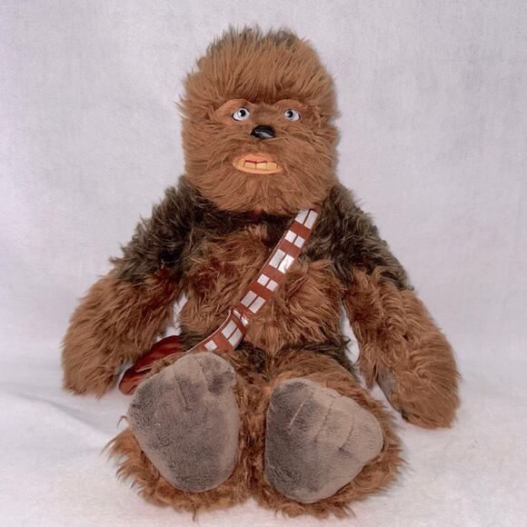 EUC Disney Parks Star Wars Chewbacca Chewie Stuffed Plush 19” with Satchel - Picture 1 of 8